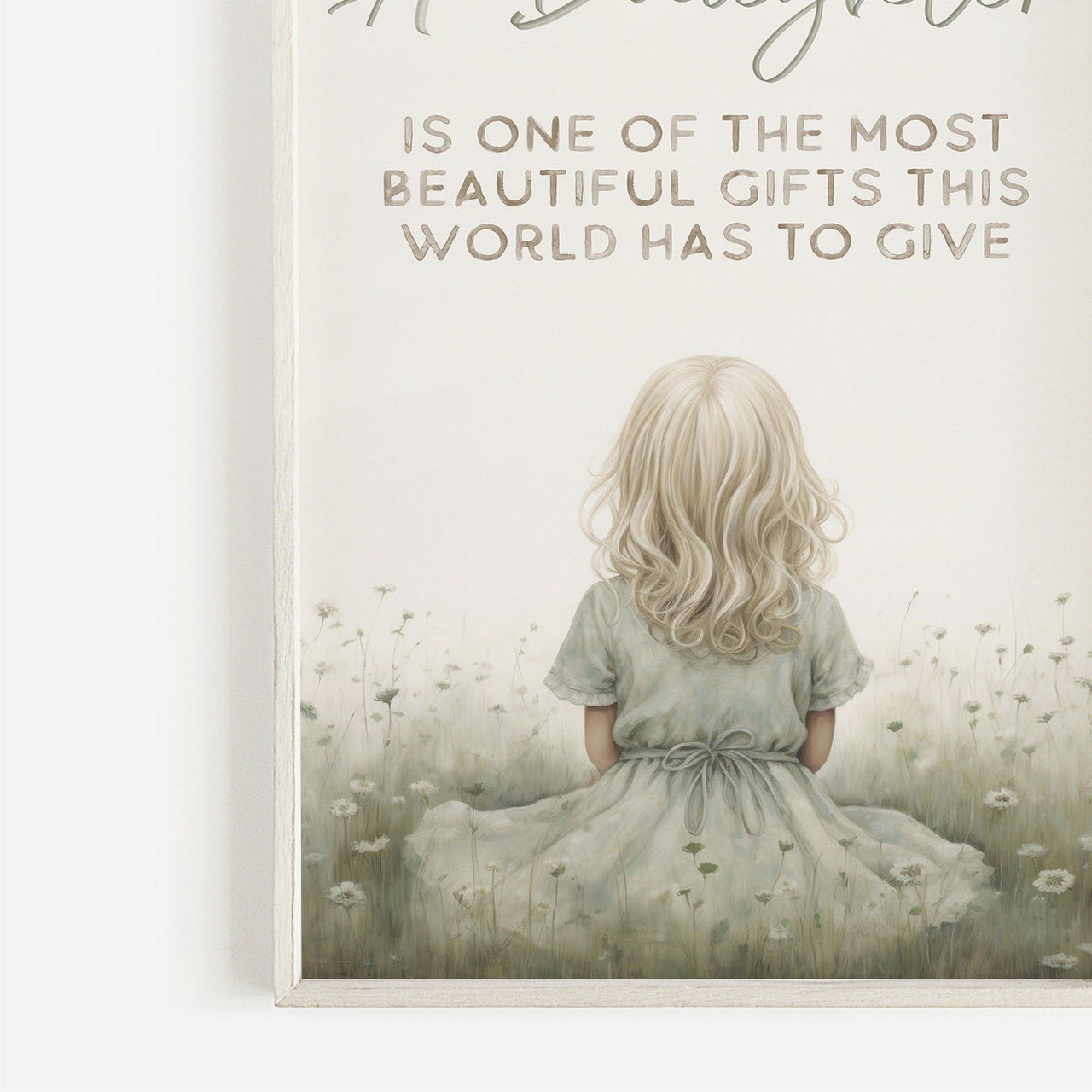 Daughter Wall Art – Floral Nursery Print