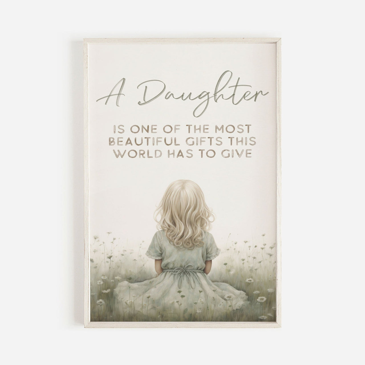 Daughter Wall Art – Floral Nursery Print