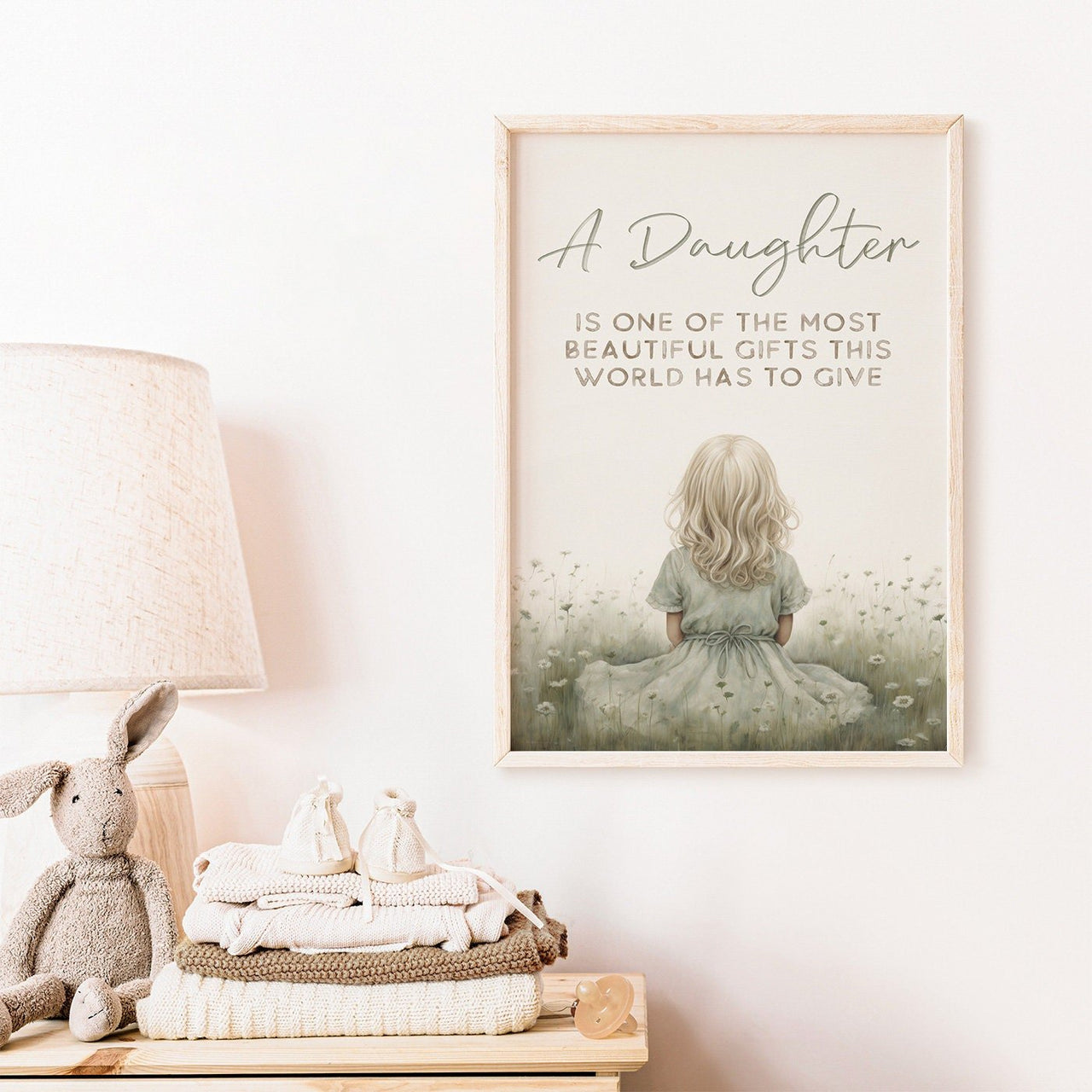 Daughter Wall Art – Floral Nursery Print