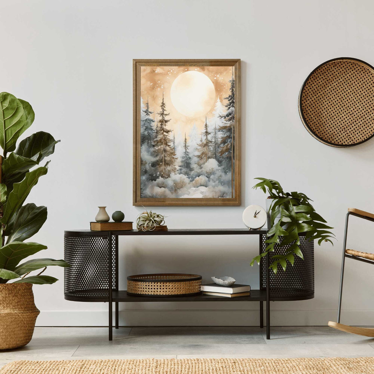 Snowy Spruce Wall Art – Nature Living Room Print