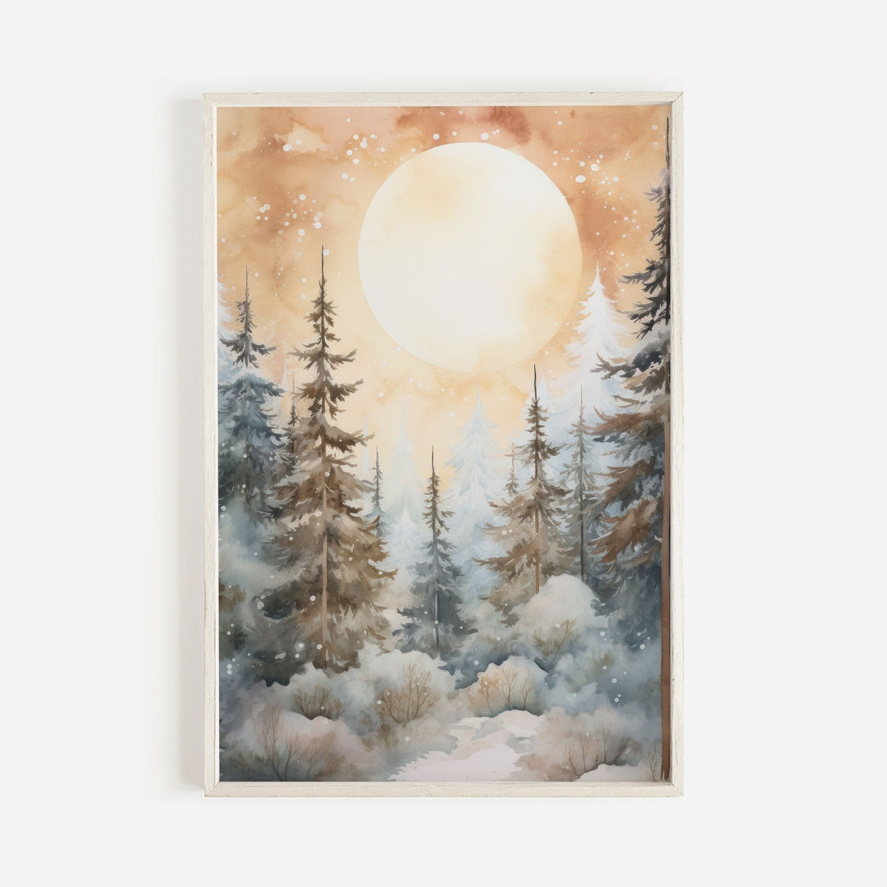 Snowy Spruce Wall Art – Nature Living Room Print