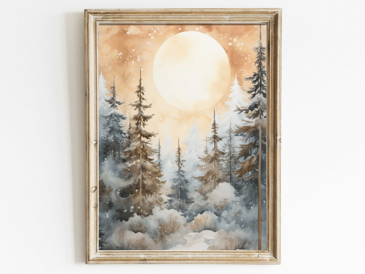 Snowy Spruce Wall Art – Nature Living Room Print