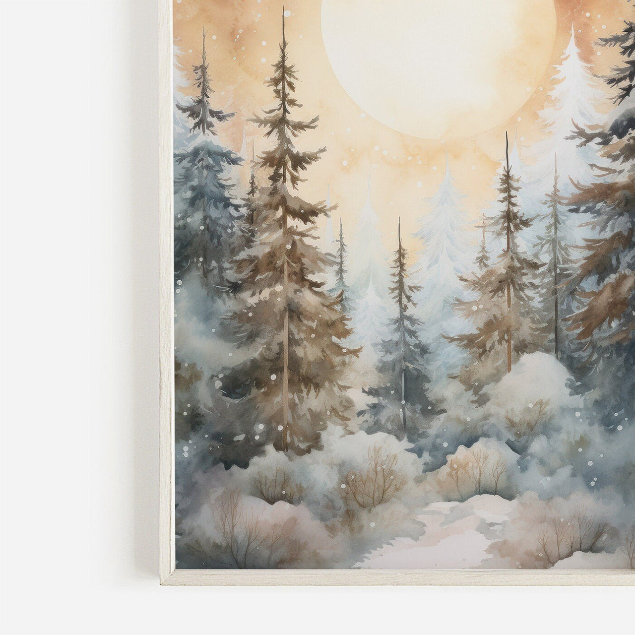 Snowy Spruce Wall Art – Nature Living Room Print