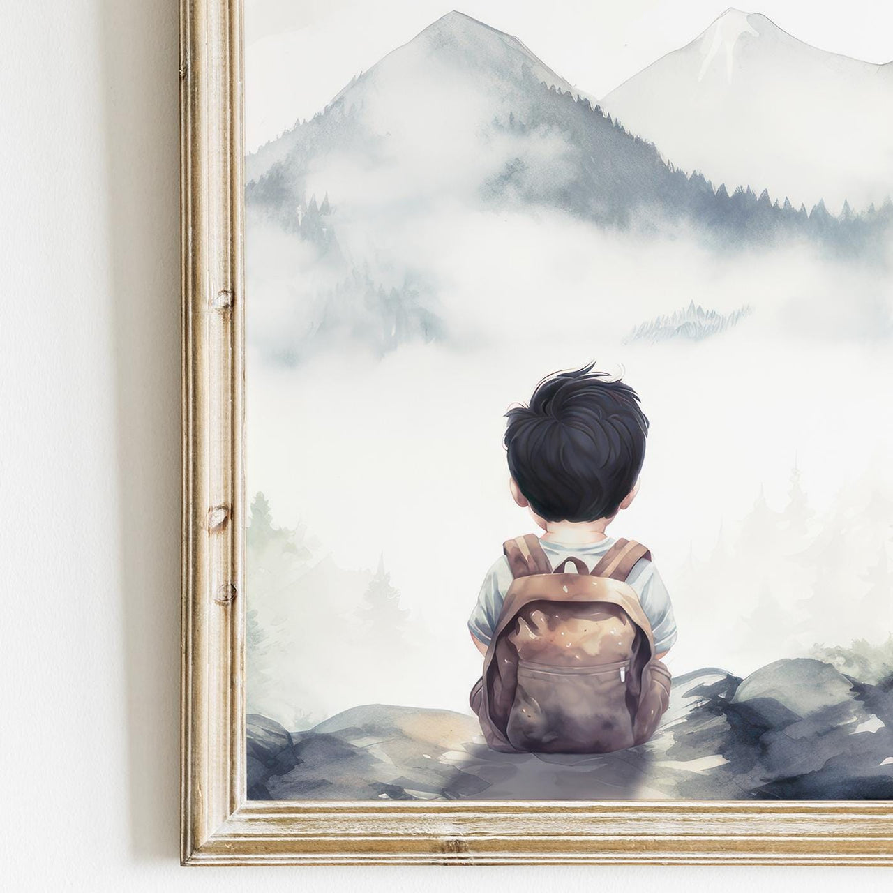 Moose & Bear Wall Art – Woodland Boys Room Print • Set of 3