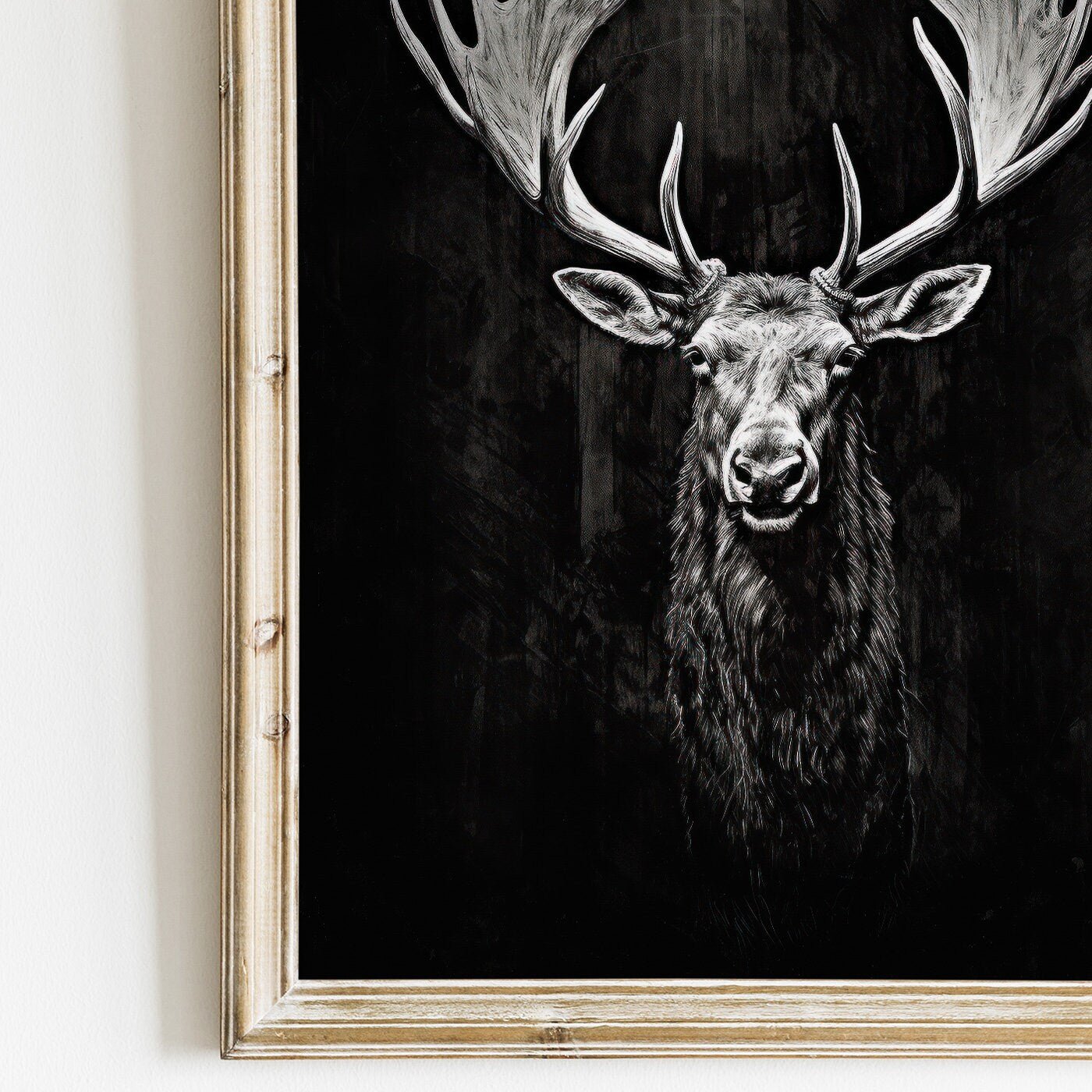 Moose Wall Art, Forest Animal Decor, Elk Hunting Print, Rustic Design - WildfieldPrints