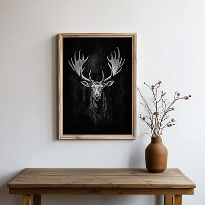Moose Wall Art, Forest Animal Decor, Elk Hunting Print, Rustic Design - WildfieldPrints