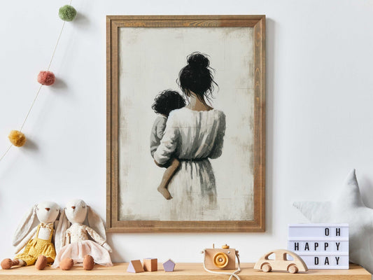 Mother and Son Art, Heartwarming Family Decor, Gift for Moms - WildfieldPrints