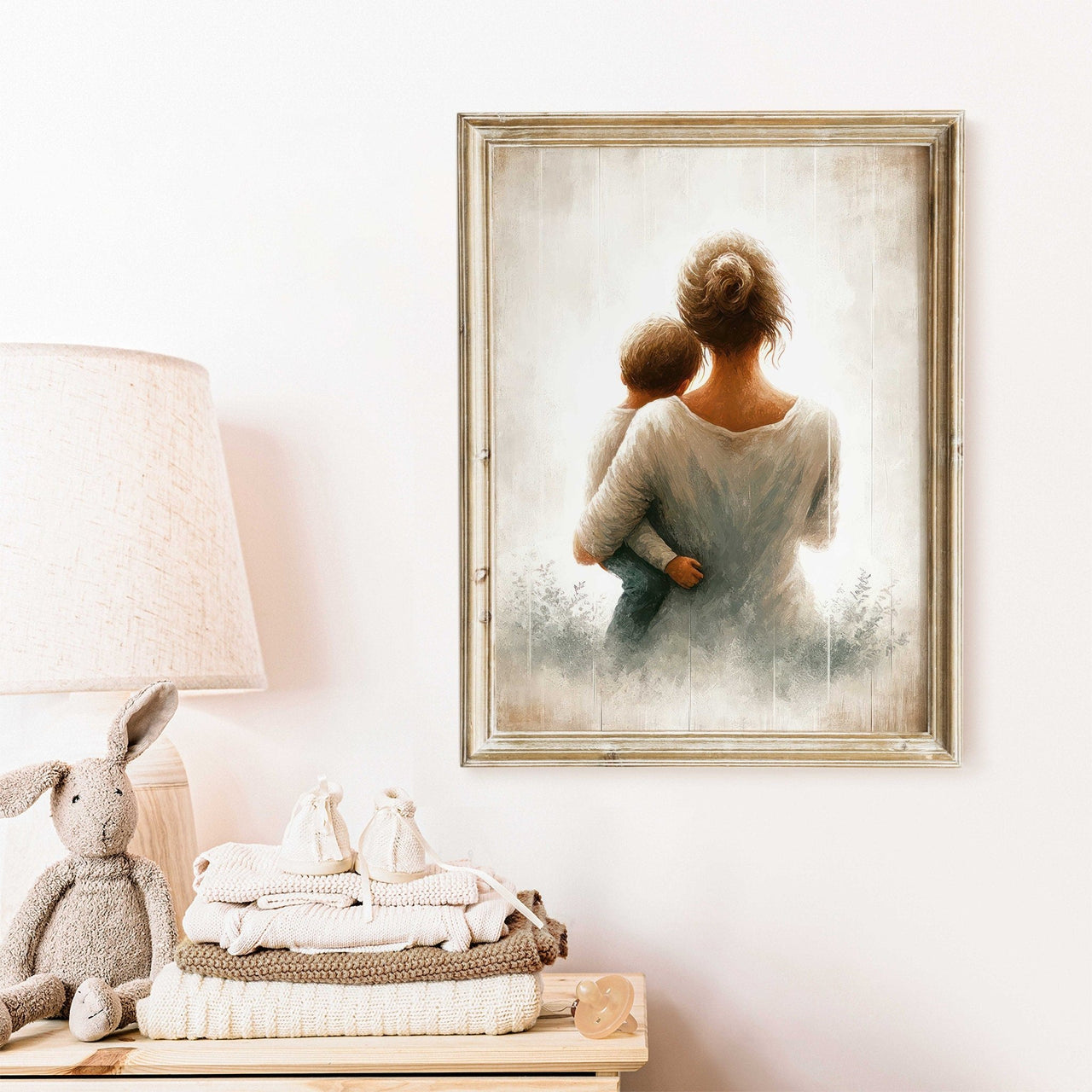 Mother and Son Art Print – Family Living Room Wall Decor