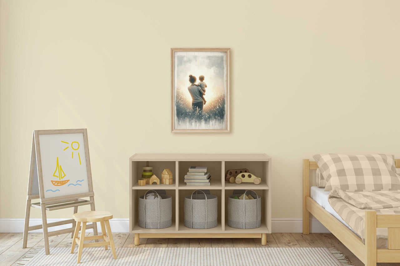 Mother and Son Wall Art – Family Living Room Print