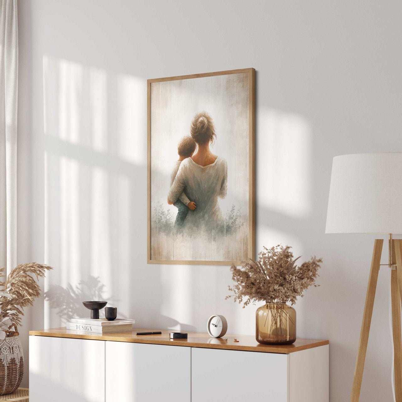 Mother and Son Art Print – Family Living Room Wall Decor
