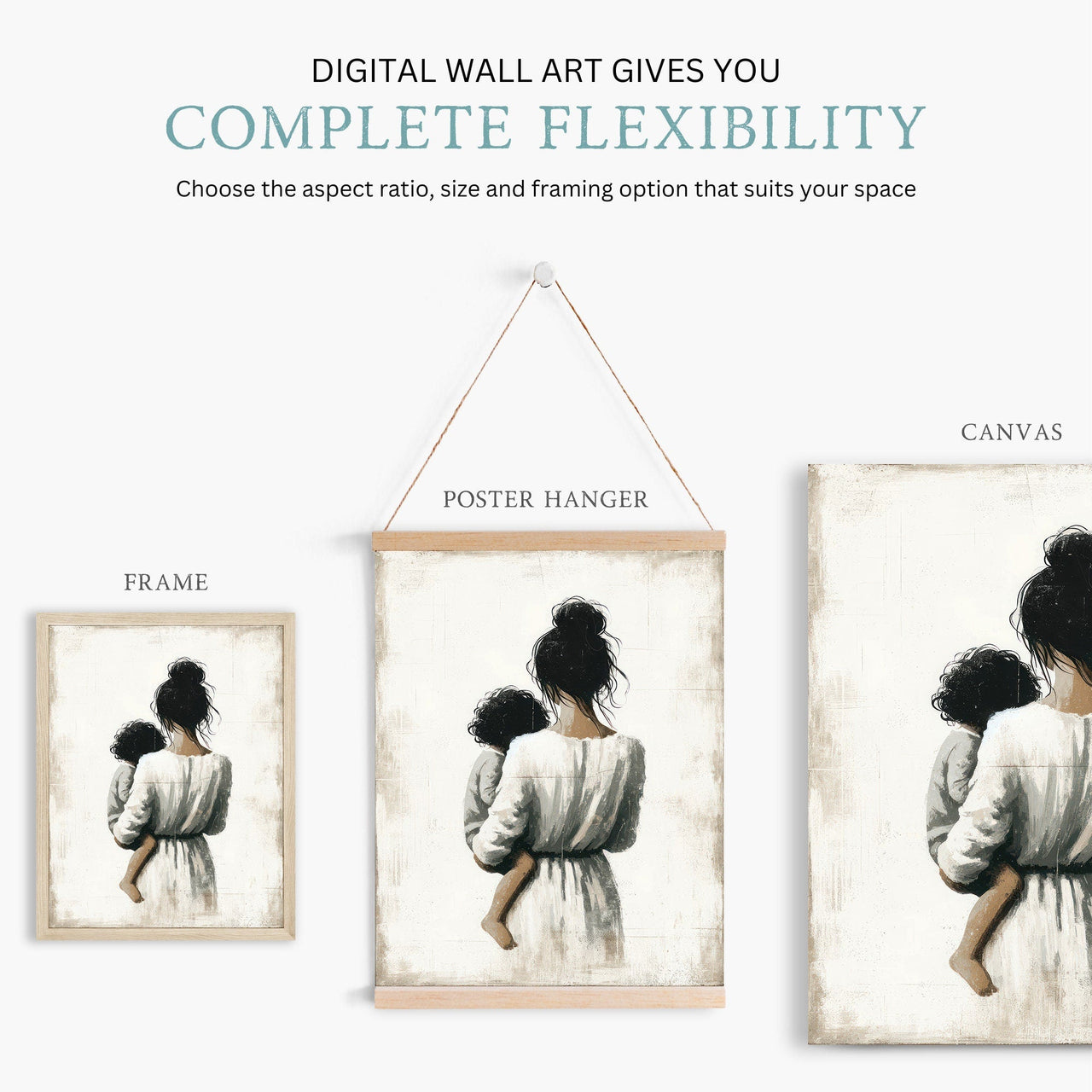 Mother and Son Art Print – Family Nursery Wall Decor