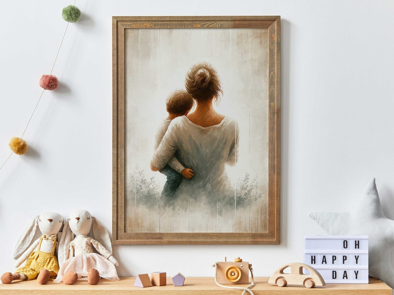 Mother and Son Art Print – Family Living Room Wall Decor