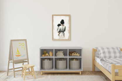 Mother and Son Art, Heartwarming Family Decor, Gift for Moms - WildfieldPrints
