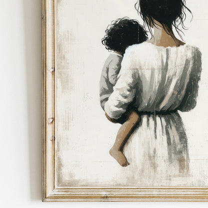 Mother and Son Art, Heartwarming Family Decor, Gift for Moms - WildfieldPrints