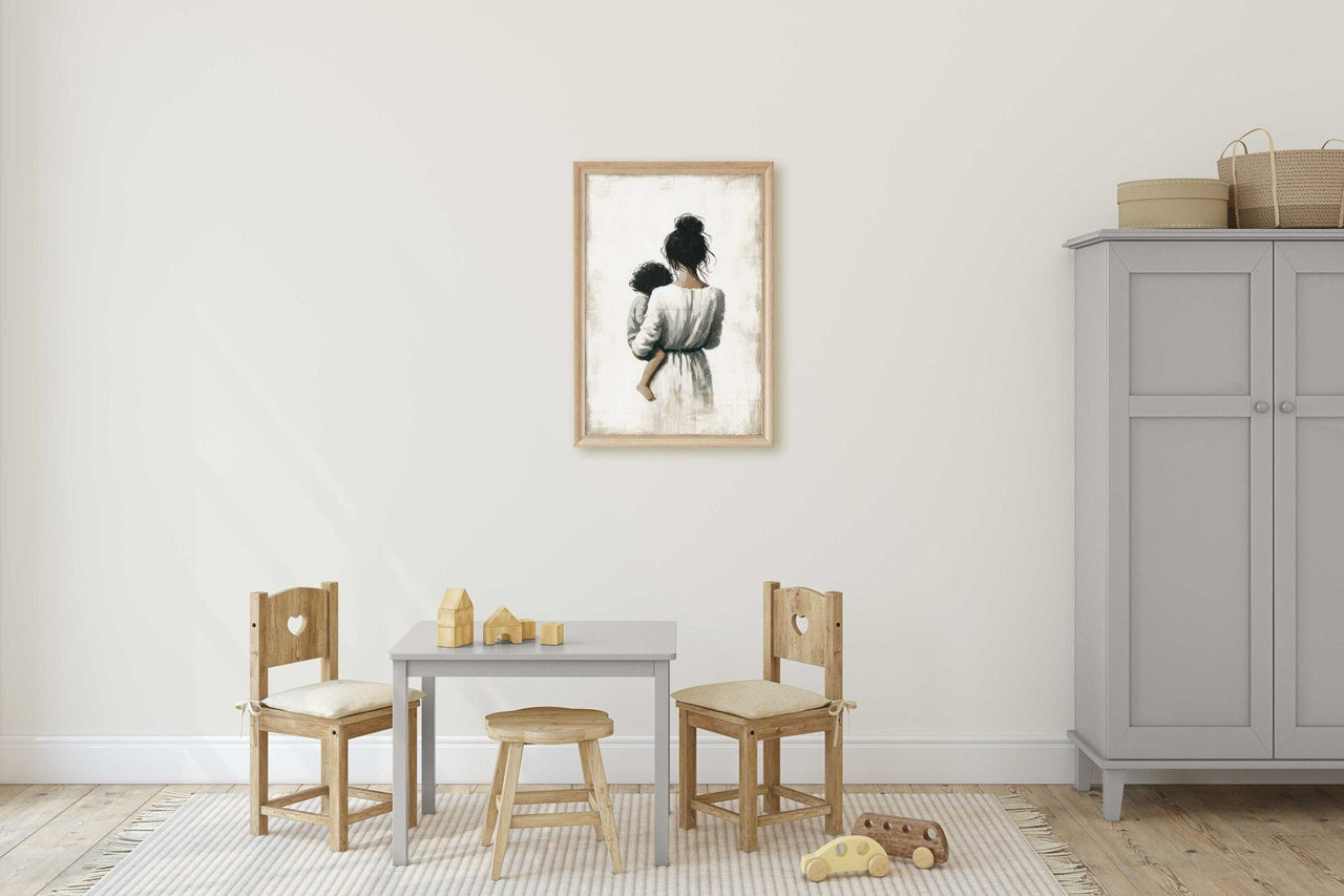 Mother and Son Art Print – Family Nursery Wall Decor