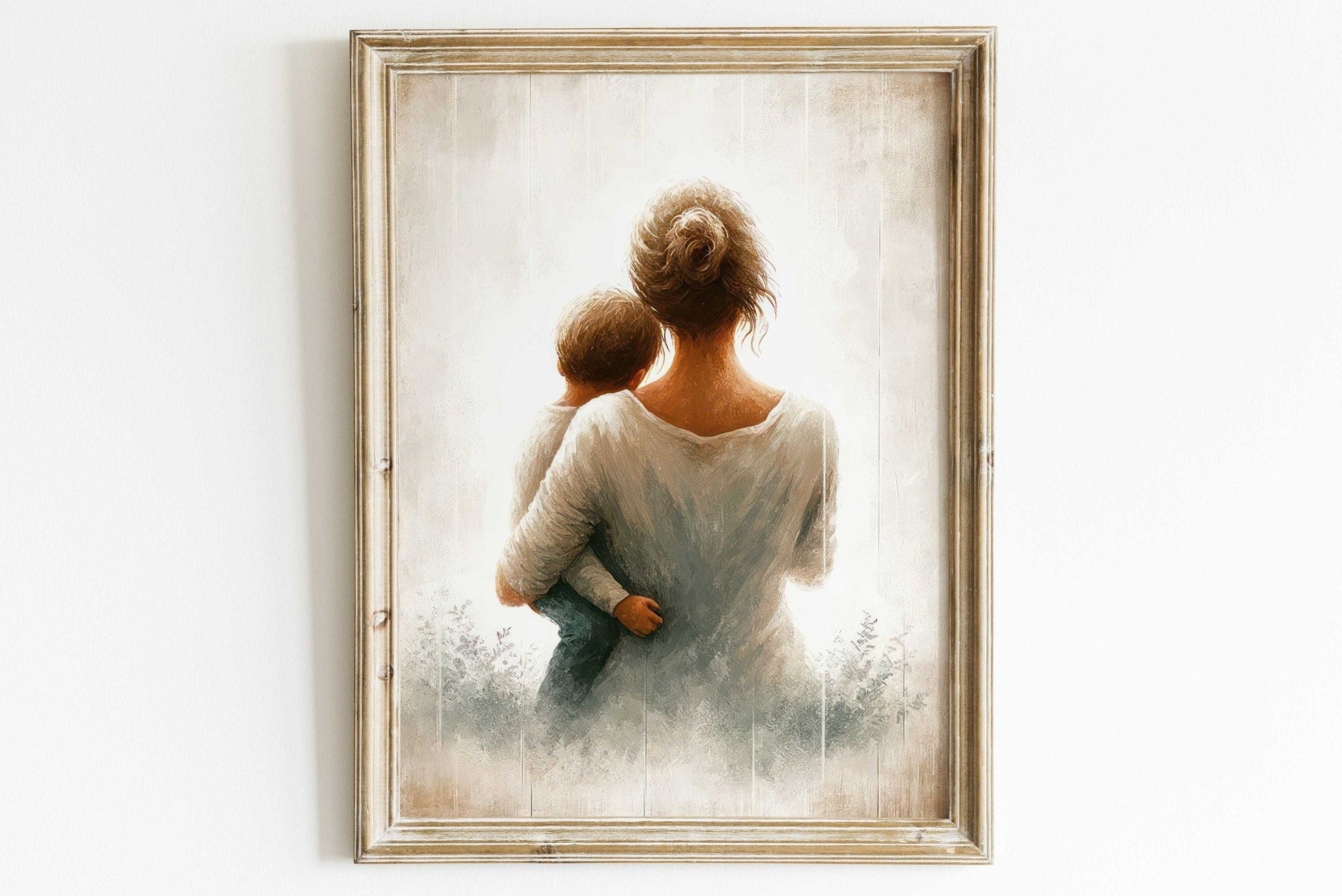 Mother and Son Art, Heartwarming Family Decor, Gift for Moms - WildfieldPrints