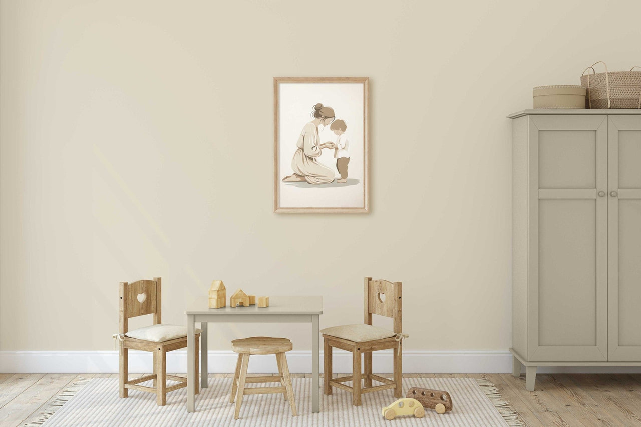 Mother and Son Art Print – Family Nursery Wall Decor