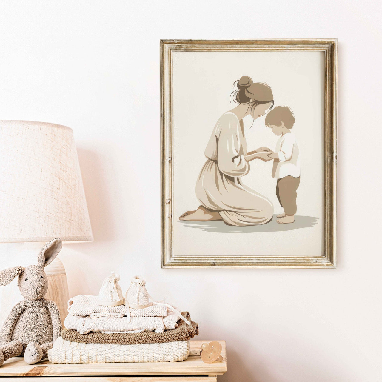 Mother and Son Art Print – Family Nursery Wall Decor