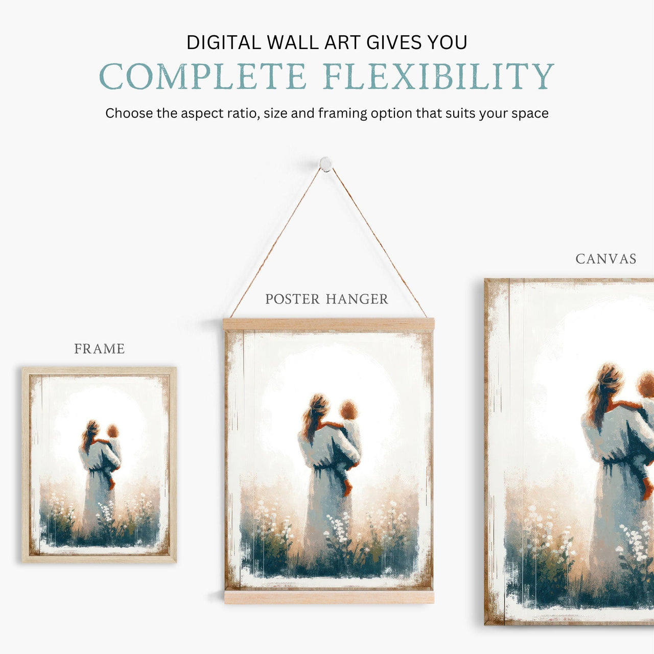 Mother and Son Wall Art – Family Girls Room Print