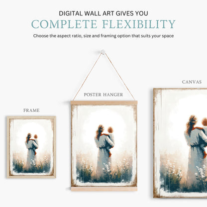 Mother and Son Wall Art, Gift for Moms, Vintage Child Decor - WildfieldPrints