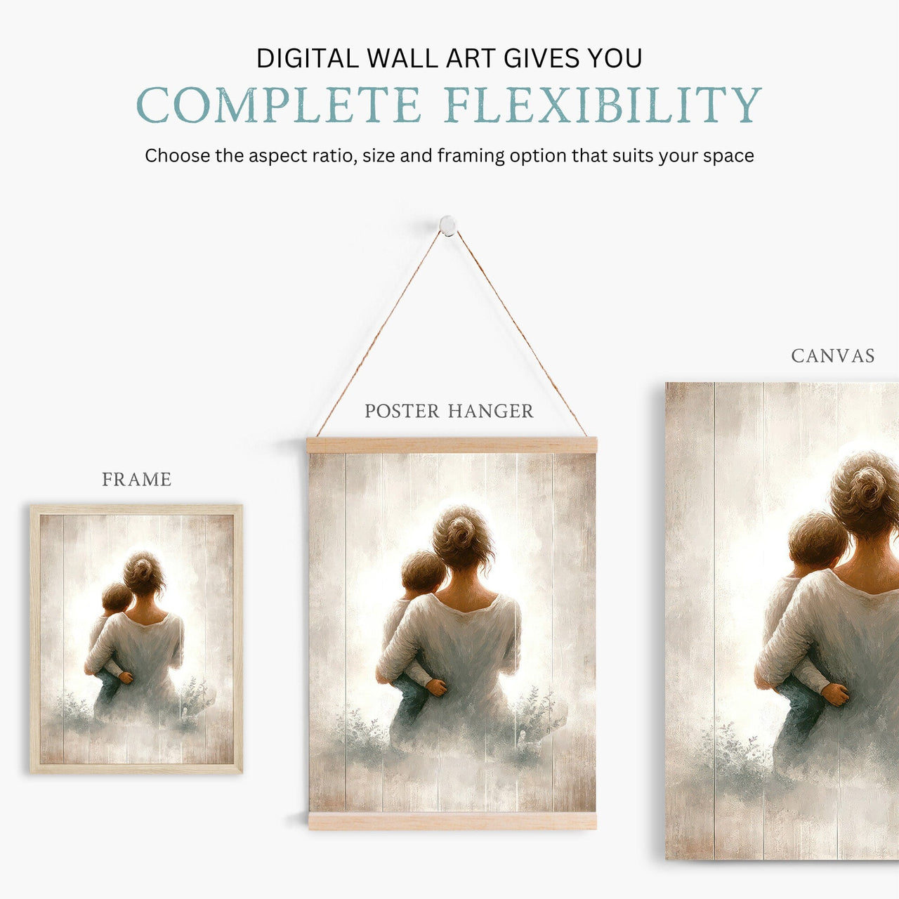 Mother and Son Wall Art – Family Nursery Print