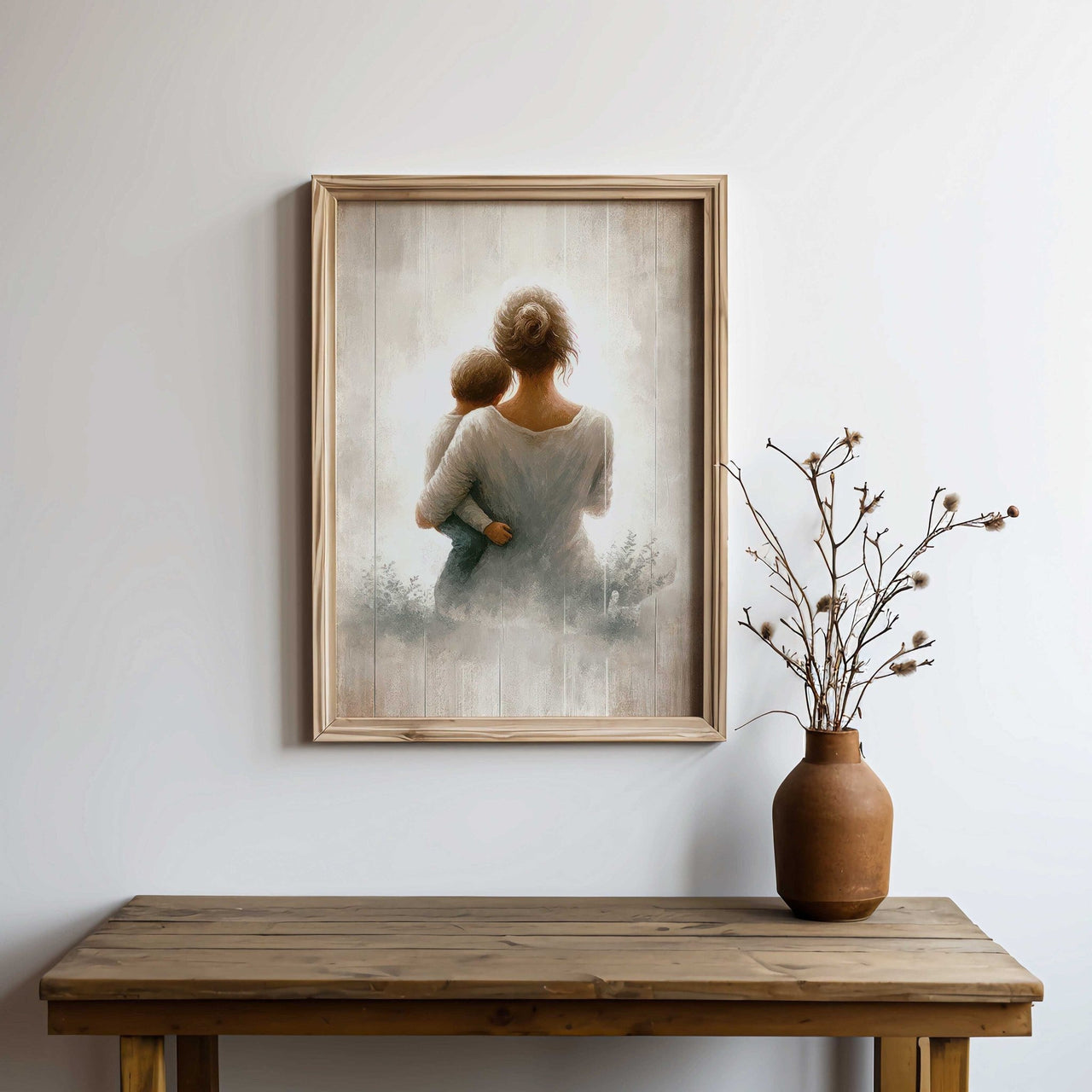 Mother and Son Wall Art – Family Nursery Print