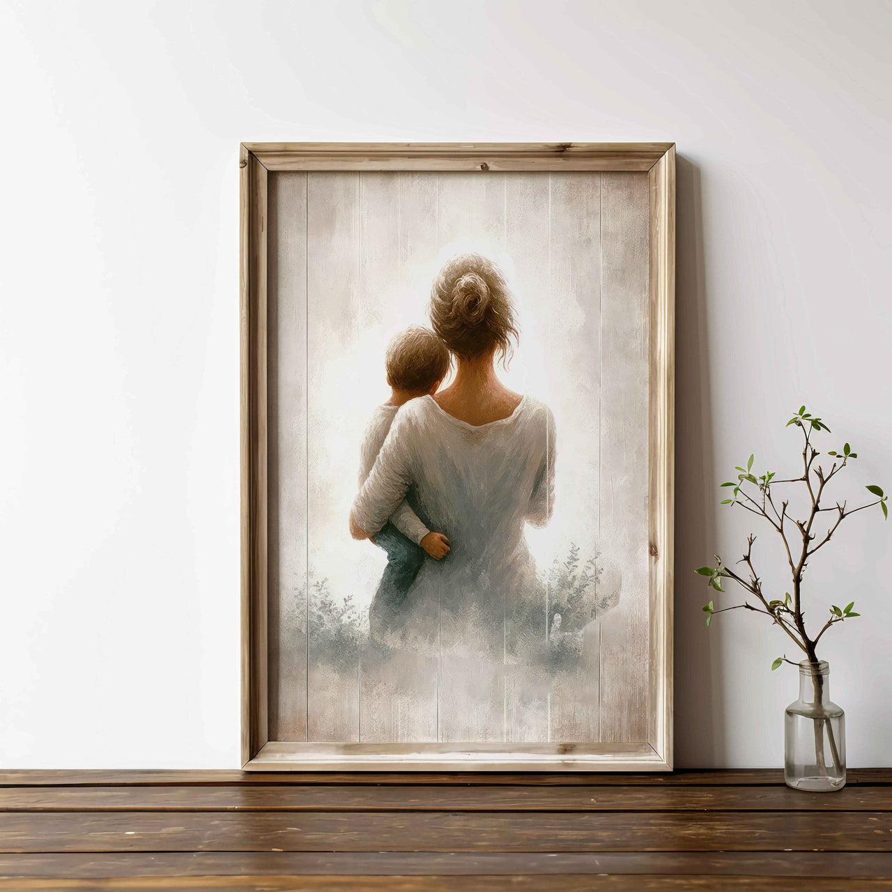 Mother and Son Wall Art – Family Nursery Print
