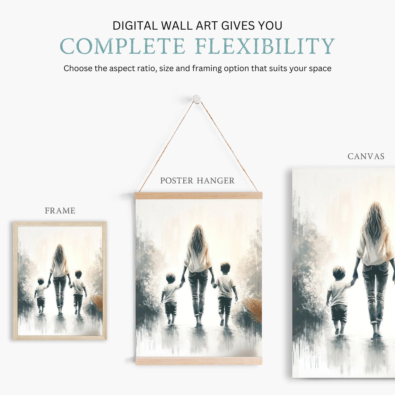 Mother and Sons Print – Family Wall Decor for Nursery