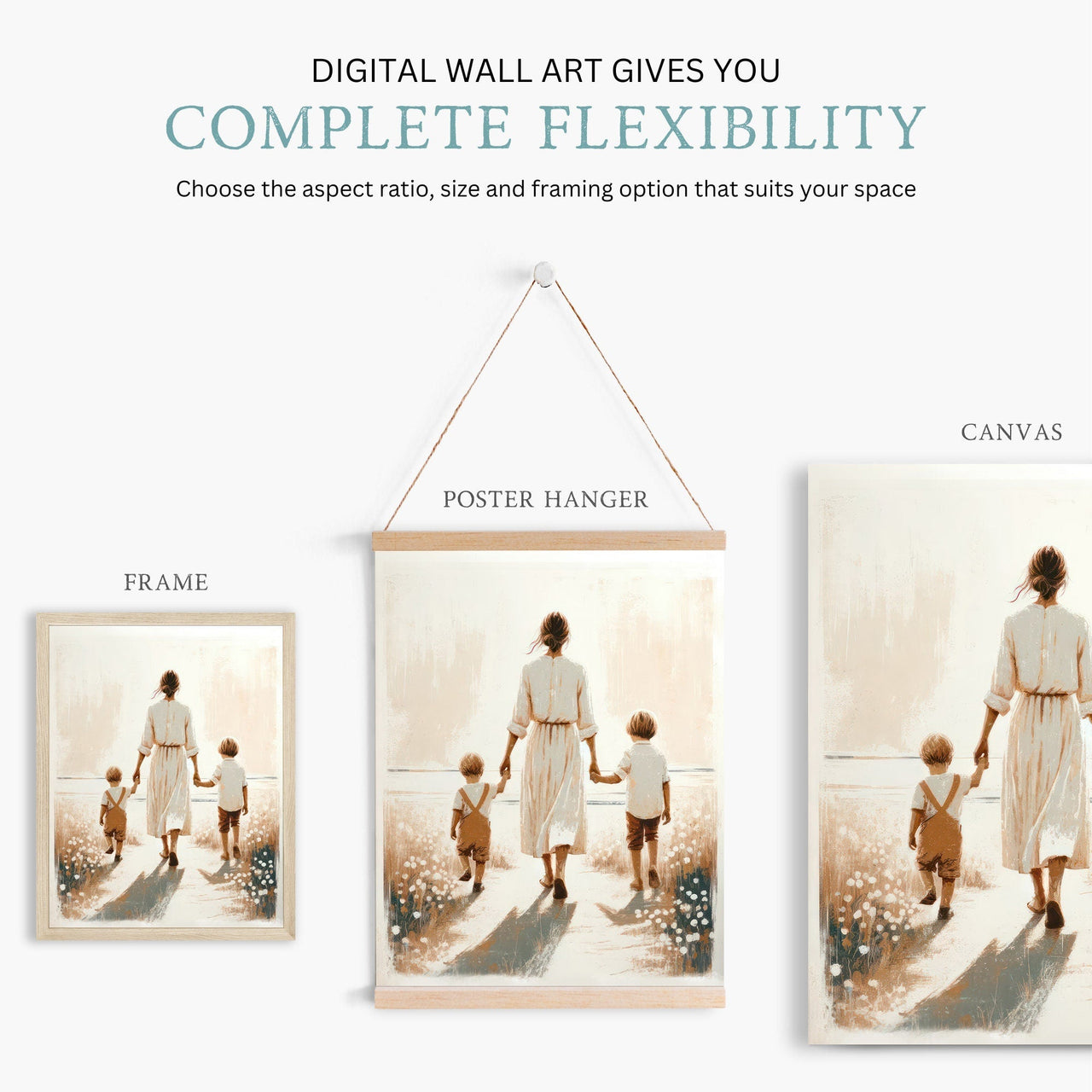 Mother and Sons Print – Family Nursery Wall Decor