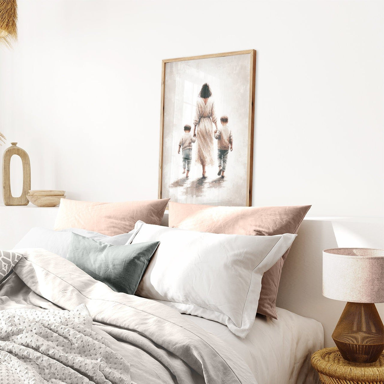 Mother and Sons Wall Art – Family Girls Room Print