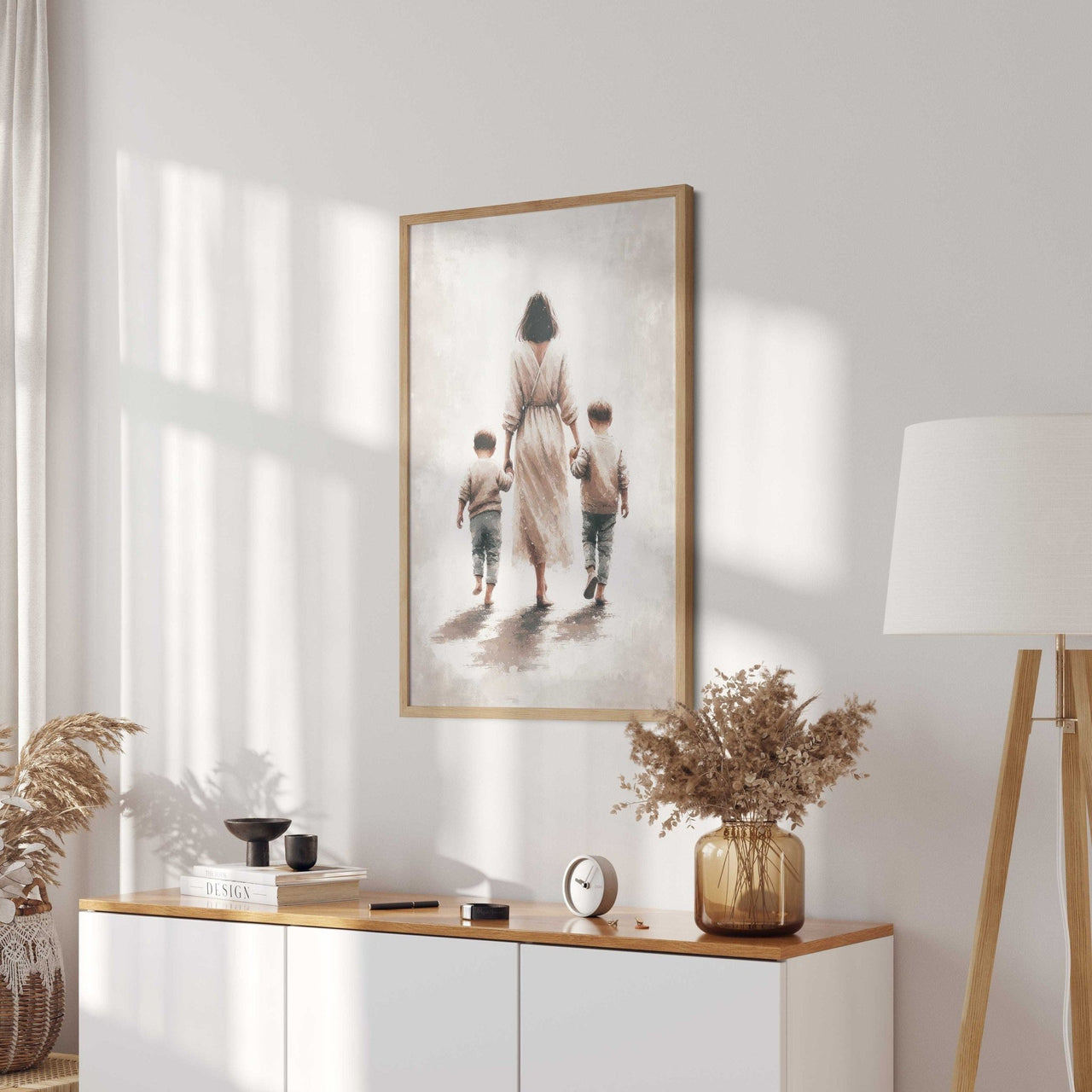 Mother and Sons Wall Art – Family Girls Room Print