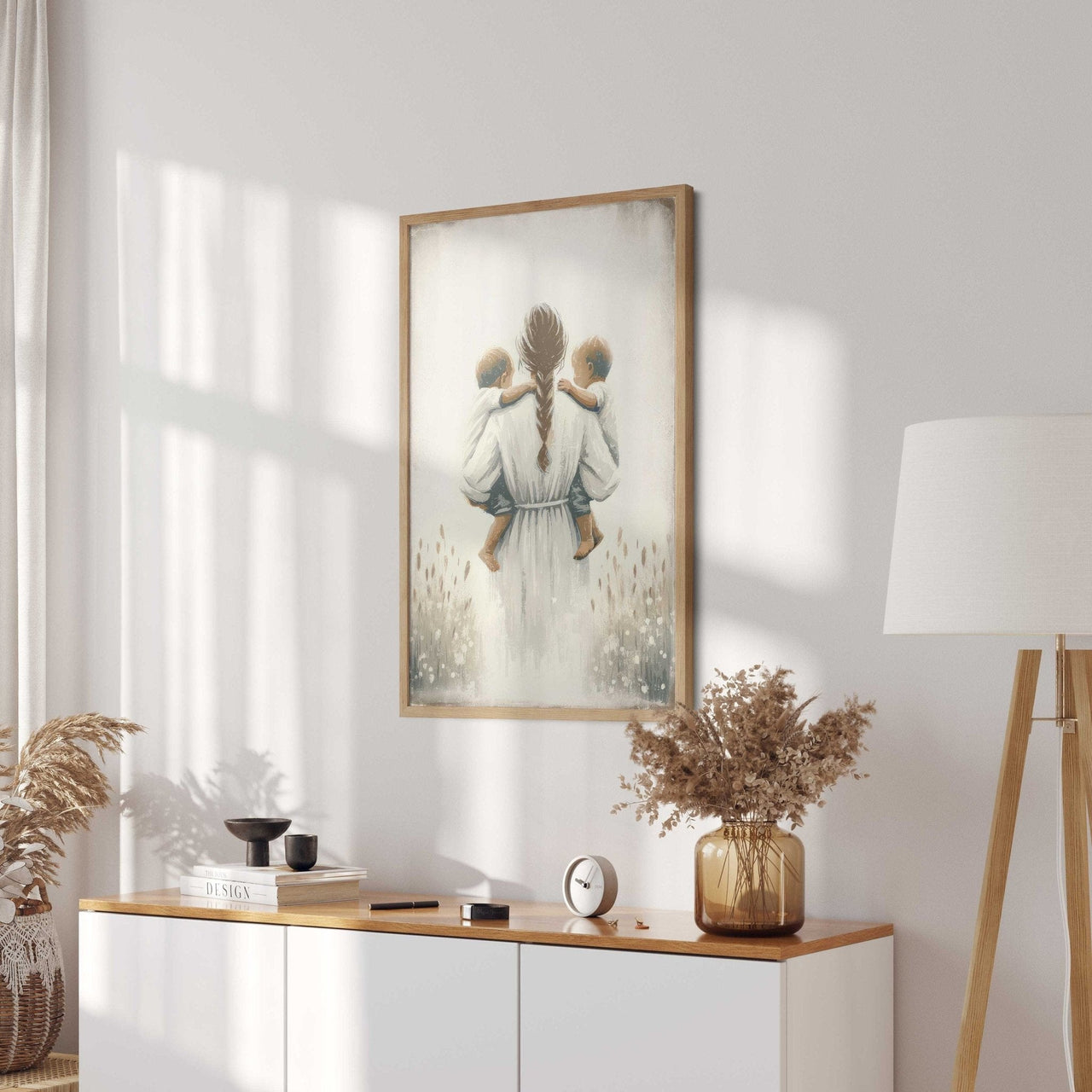 Mother and Sons Print – Family Boys Room Wall Decor