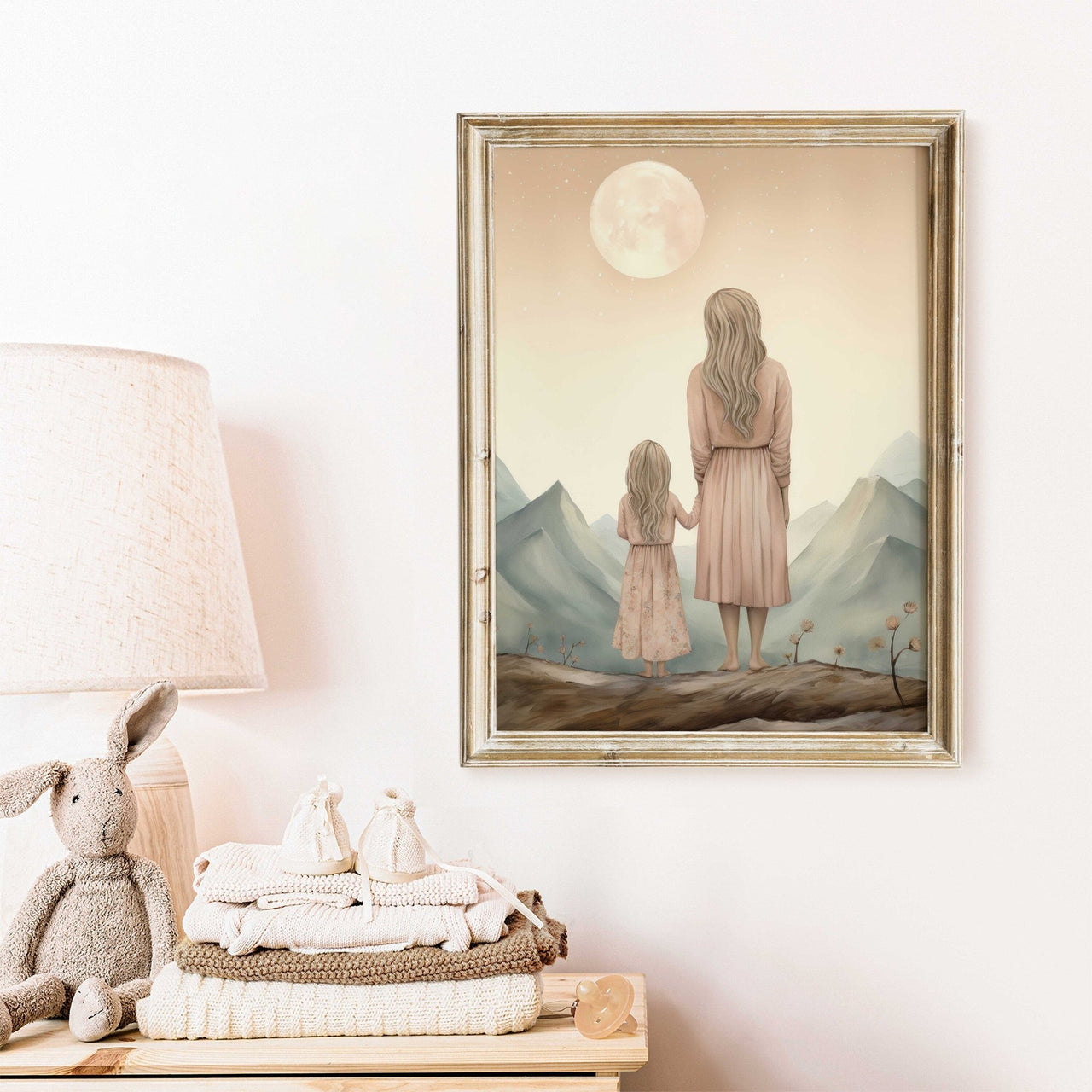 Mother Daughter Wall Art – Family Girls Room Print