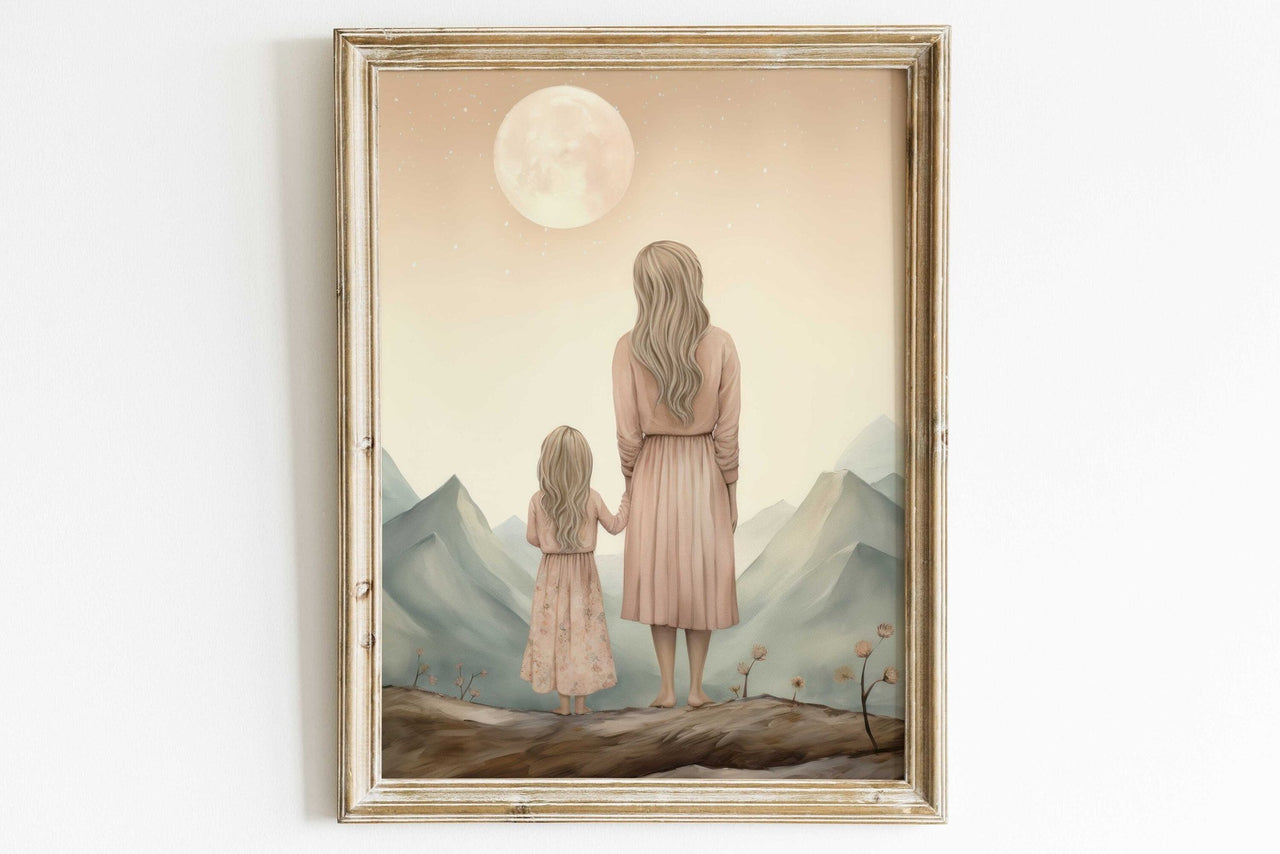 Mother Daughter Wall Art – Family Girls Room Print