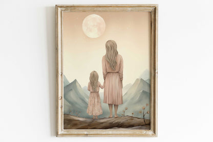 Mother Daughter Art, Adventure Wall Decor, Gift for Moms - WildfieldPrints