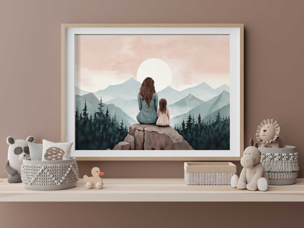 Mother Daughter Wall Art – Family Nursery Print