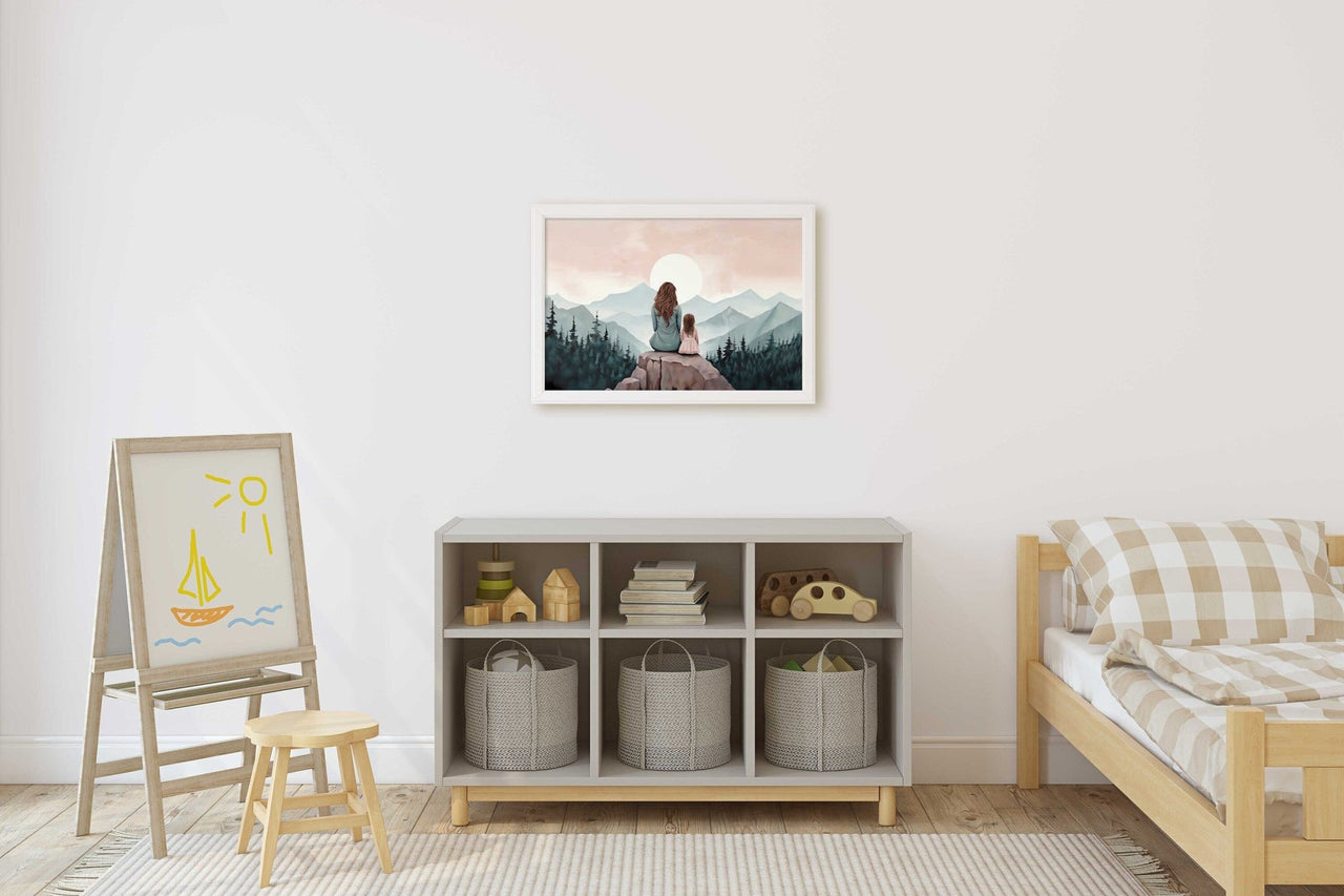 Mother Daughter Wall Art – Family Nursery Print
