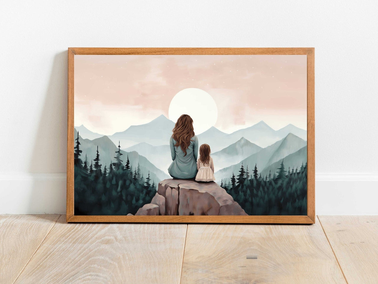 Mother Daughter Wall Art – Family Nursery Print