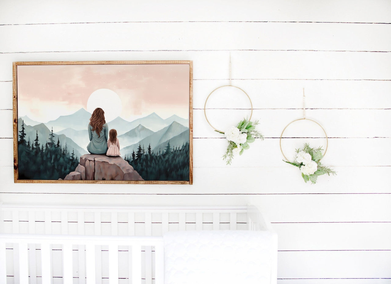 Mother Daughter Wall Art – Family Nursery Print