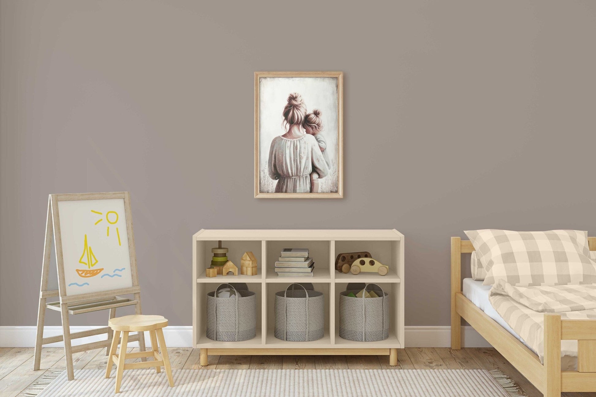 Mother Daughter Art, Mom & Child Decor, Rustic Family Wall Hangings - WildfieldPrints