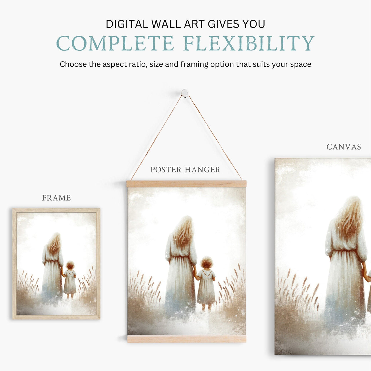 Mother and Daughter Wall Art – Family Nursery Print