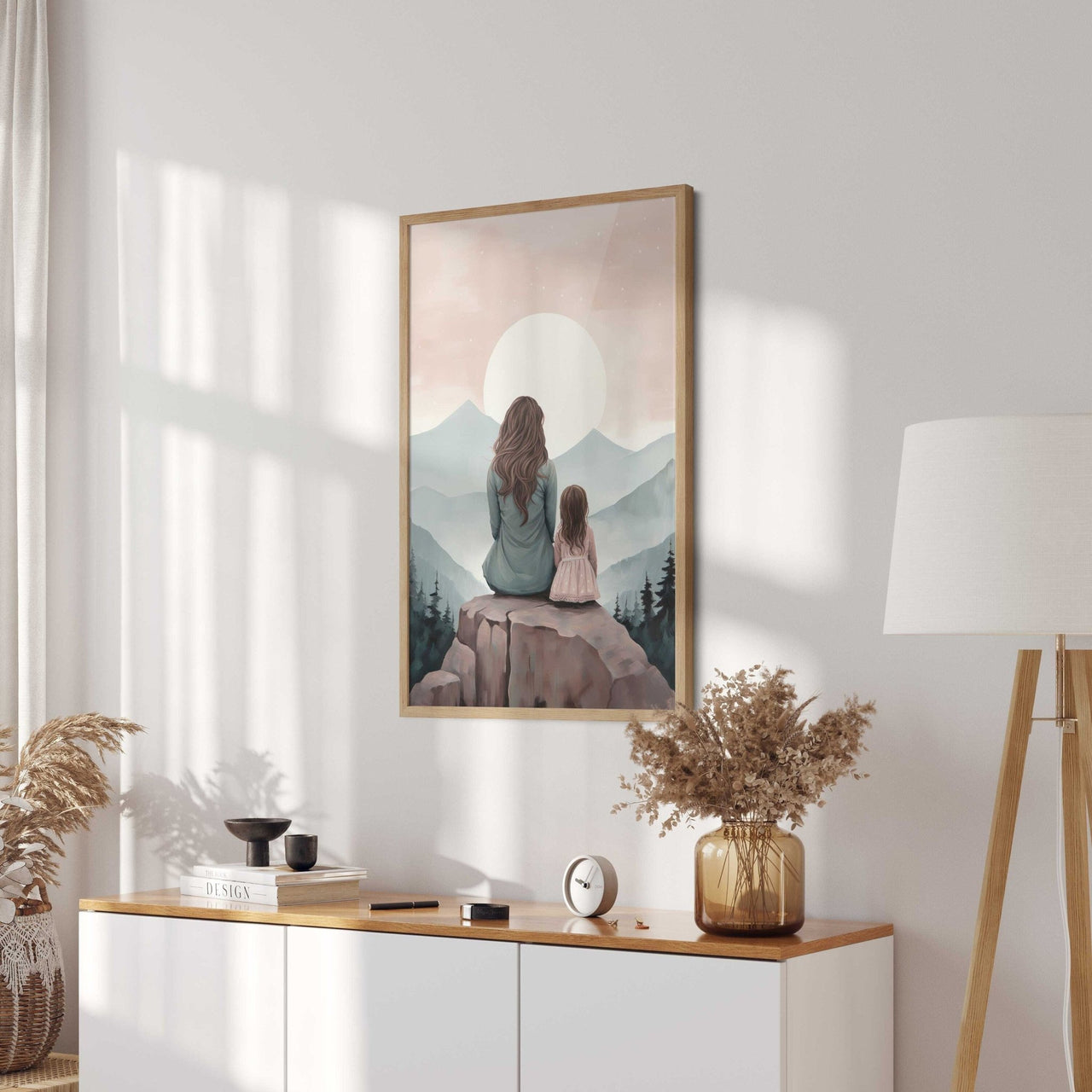 Mother Daughter Bond Wall Art – Family Adventure Nursery Print