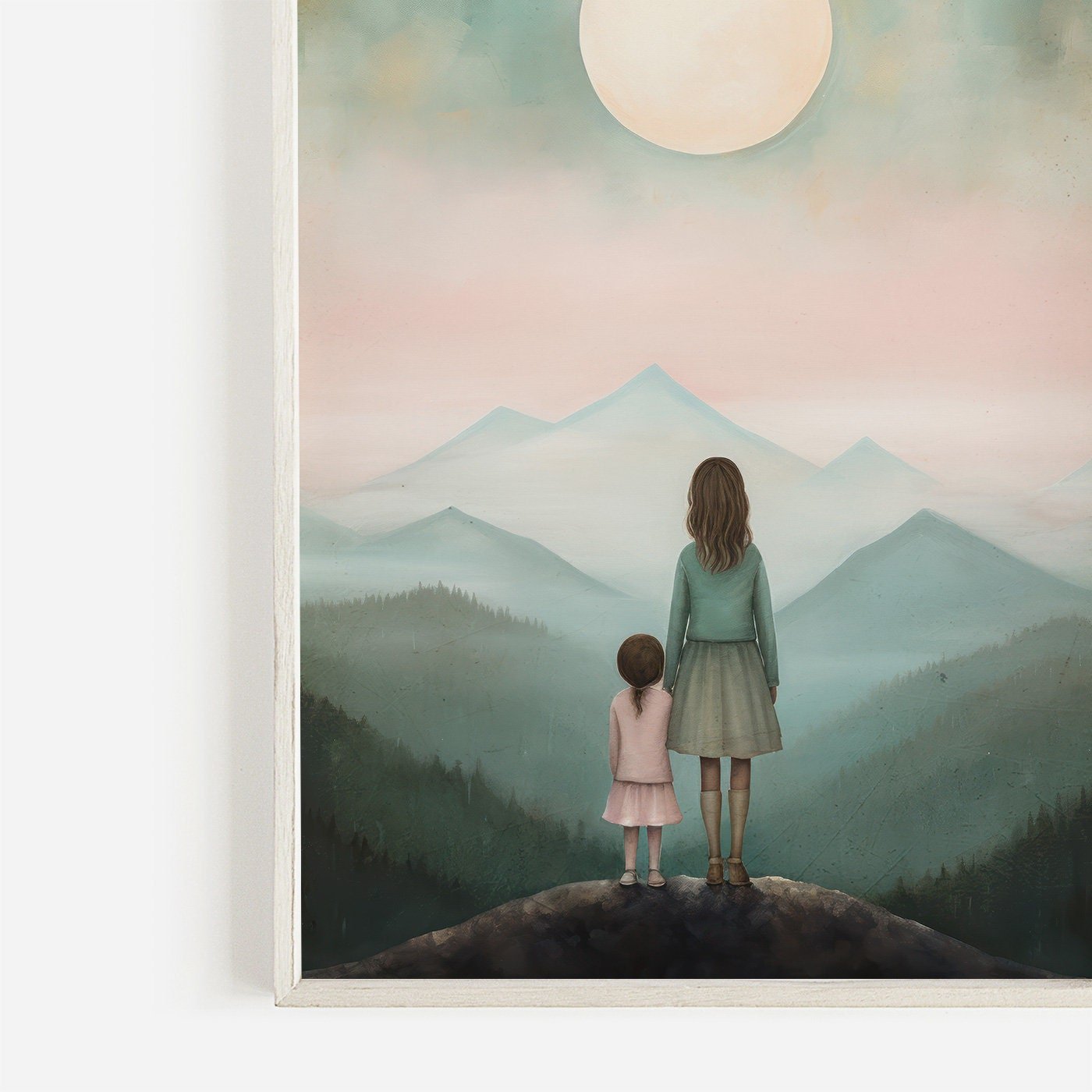Mother Daughter Bond Art, Adventure Wall Decor, Rustic Nursery Gift - WildfieldPrints