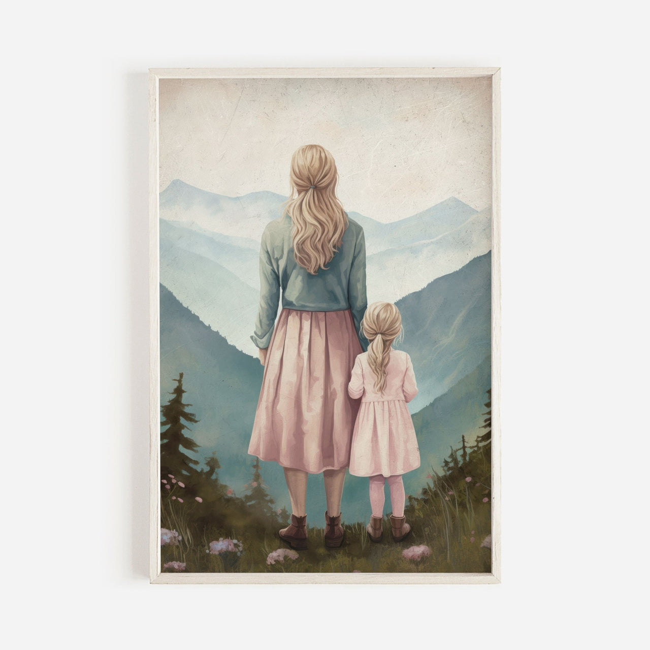Mother Daughter Adventure Print – Nature Girls Room Wall Art