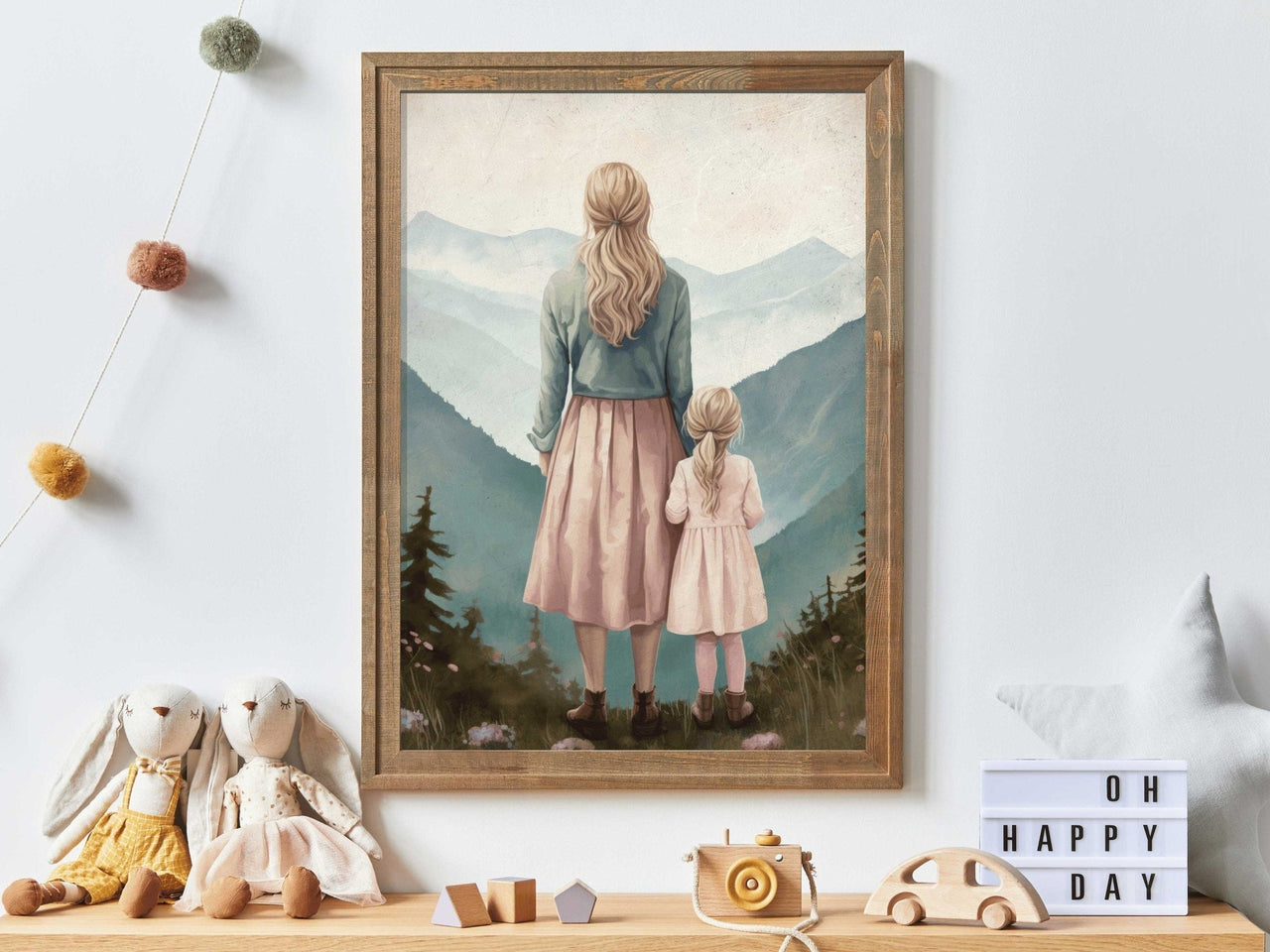 Mother Daughter Adventure Print – Nature Girls Room Wall Art