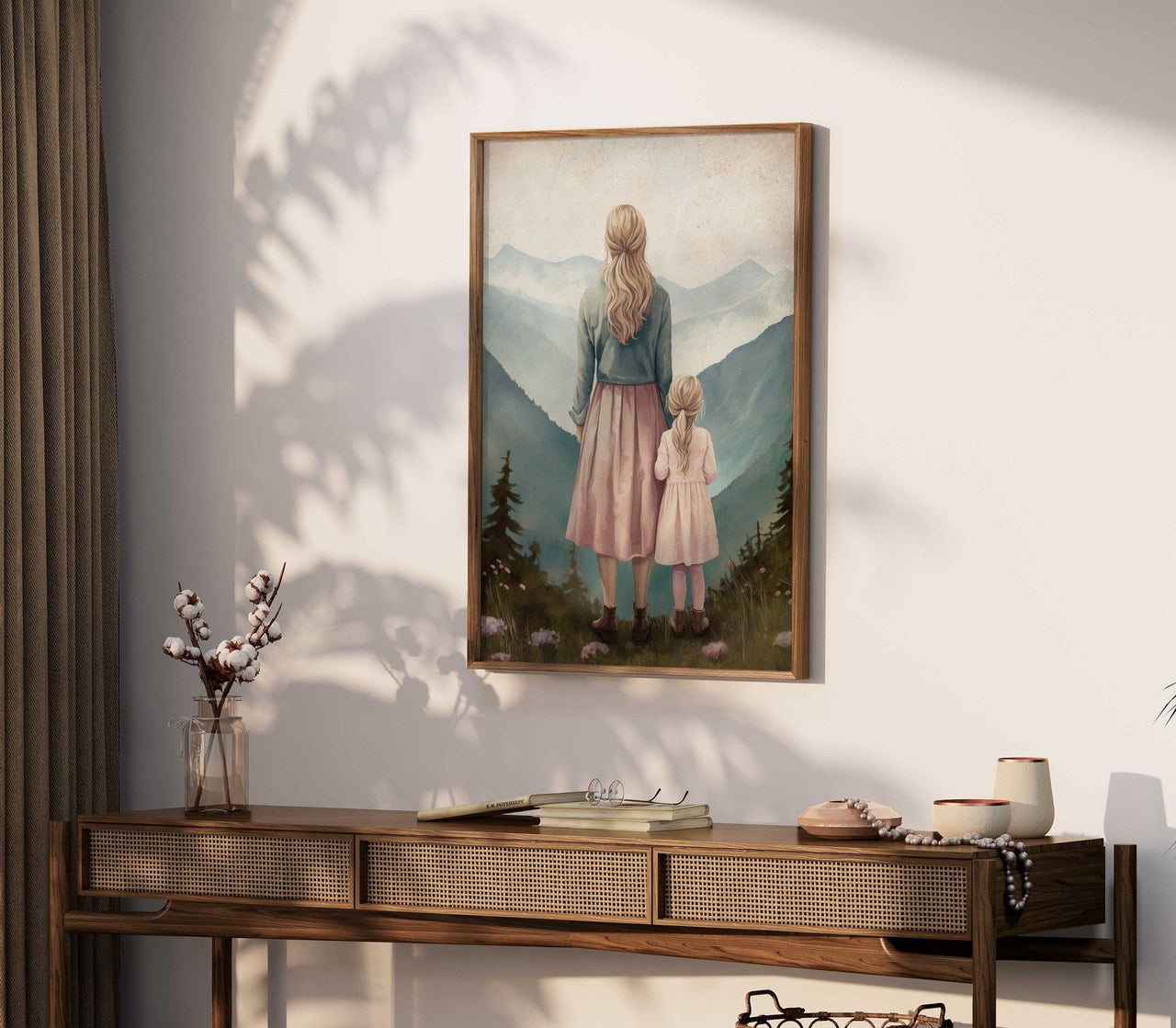 Mother Daughter Adventure Print – Nature Girls Room Wall Art