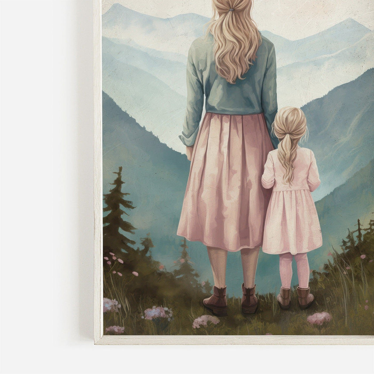 Mother Daughter Adventure Print – Nature Girls Room Wall Art