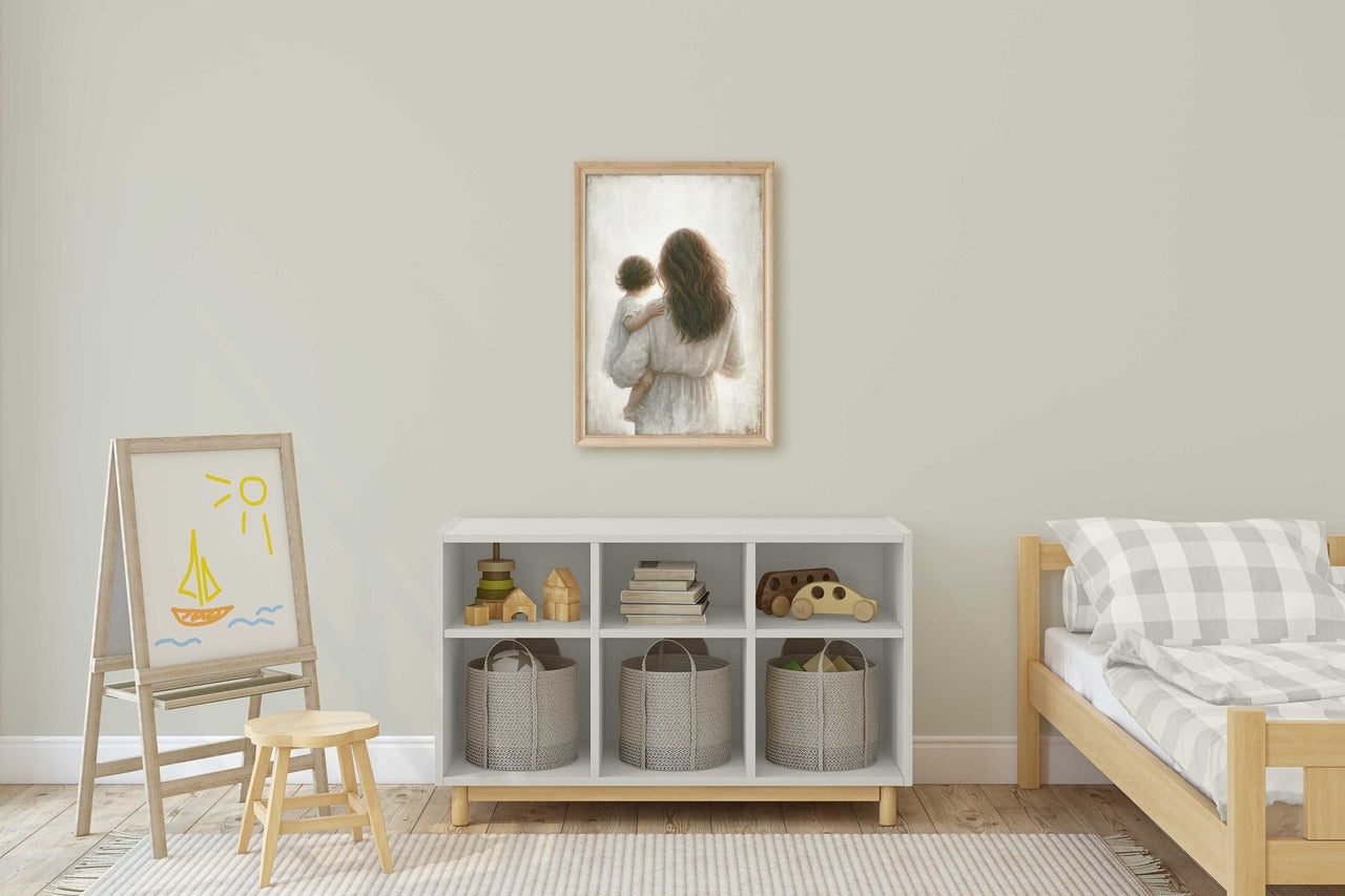 Mother - Daughter Embrace Wall Art – Family Living Room Print