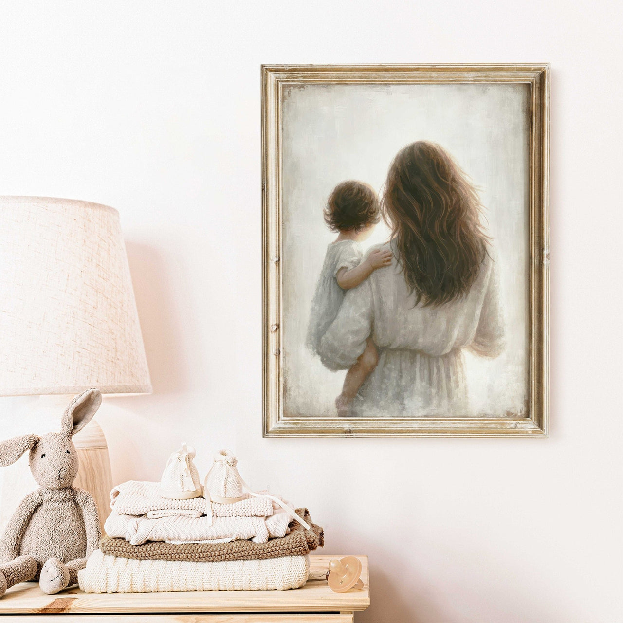 Mother - Daughter Embrace Wall Art – Family Living Room Print