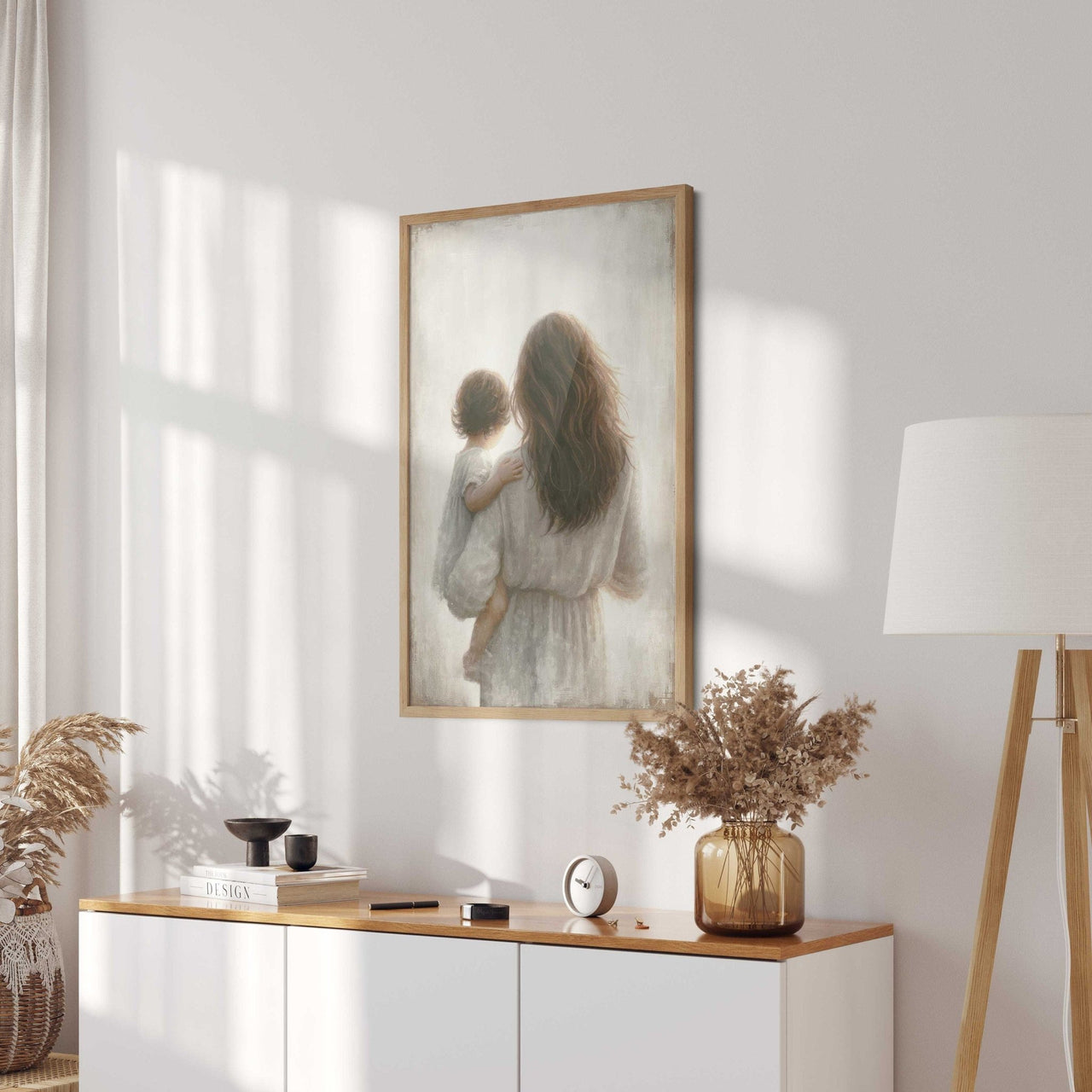 Mother - Daughter Embrace Wall Art – Family Living Room Print